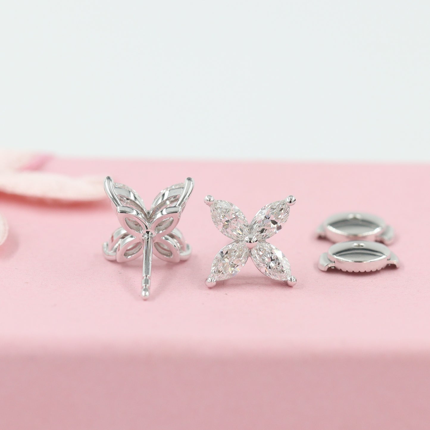 Marquise Diamond Stud Earring/Total 1ct Marquise Natural Diamond Stud Earrings/Tiny Marquise Earring/Diamond Stud Earring /Anniversary gift