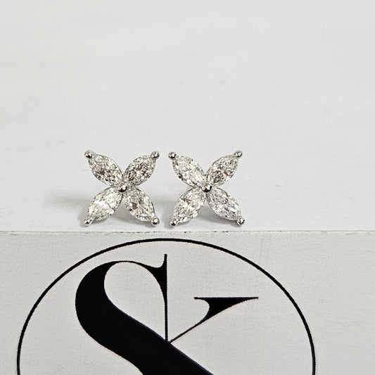 Marquise Diamond Stud Earring/Total 1ct Marquise Natural Diamond Stud Earrings/Tiny Marquise Earring/Diamond Stud Earring /Anniversary gift