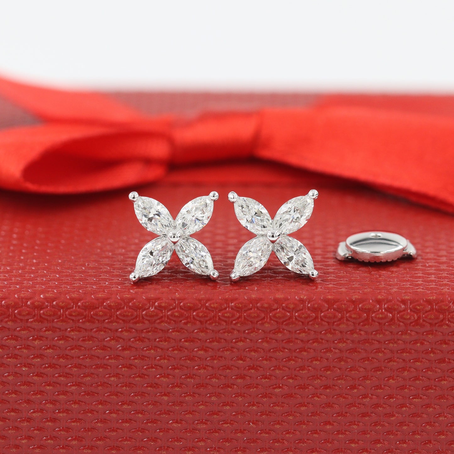 Marquise Diamond Stud Earring/Total 1ct Marquise Natural Diamond Stud Earrings/Tiny Marquise Earring/Diamond Stud Earring /Anniversary gift