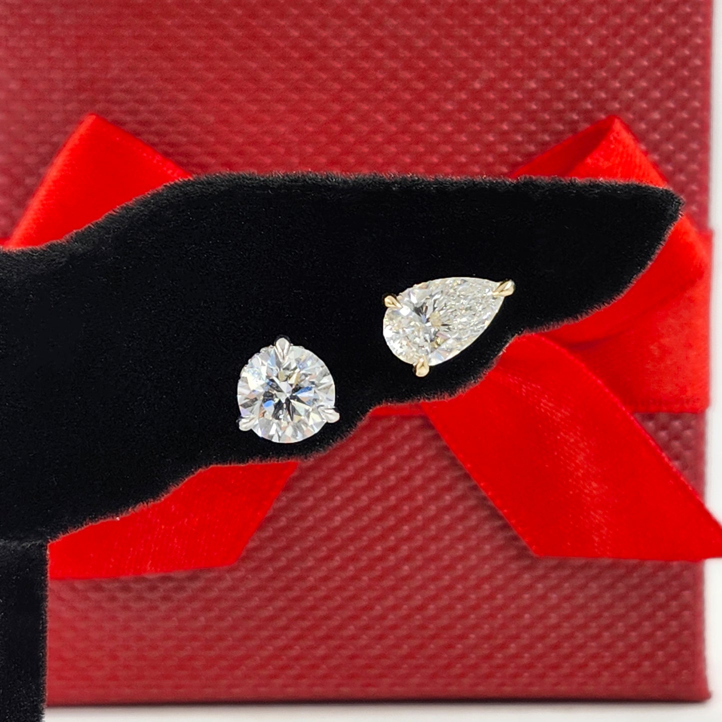 Lab Grown Round Diamond Stud Earrings: 14k Gold Prong Set, 2ctw - Anniversary gift