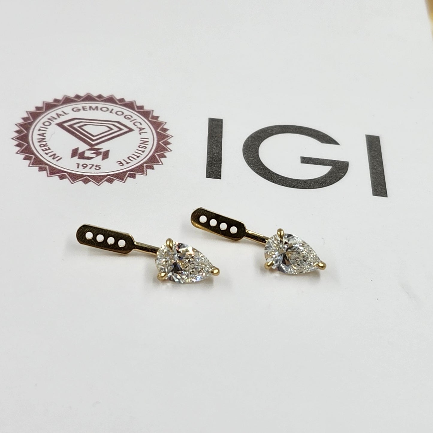 Pear Lab Diamond Jacket Earring/ Three Prong Diamond Jacket Earring/ Jacket earring only / Single or Pair Jacket Earring/ Anniversary gift
