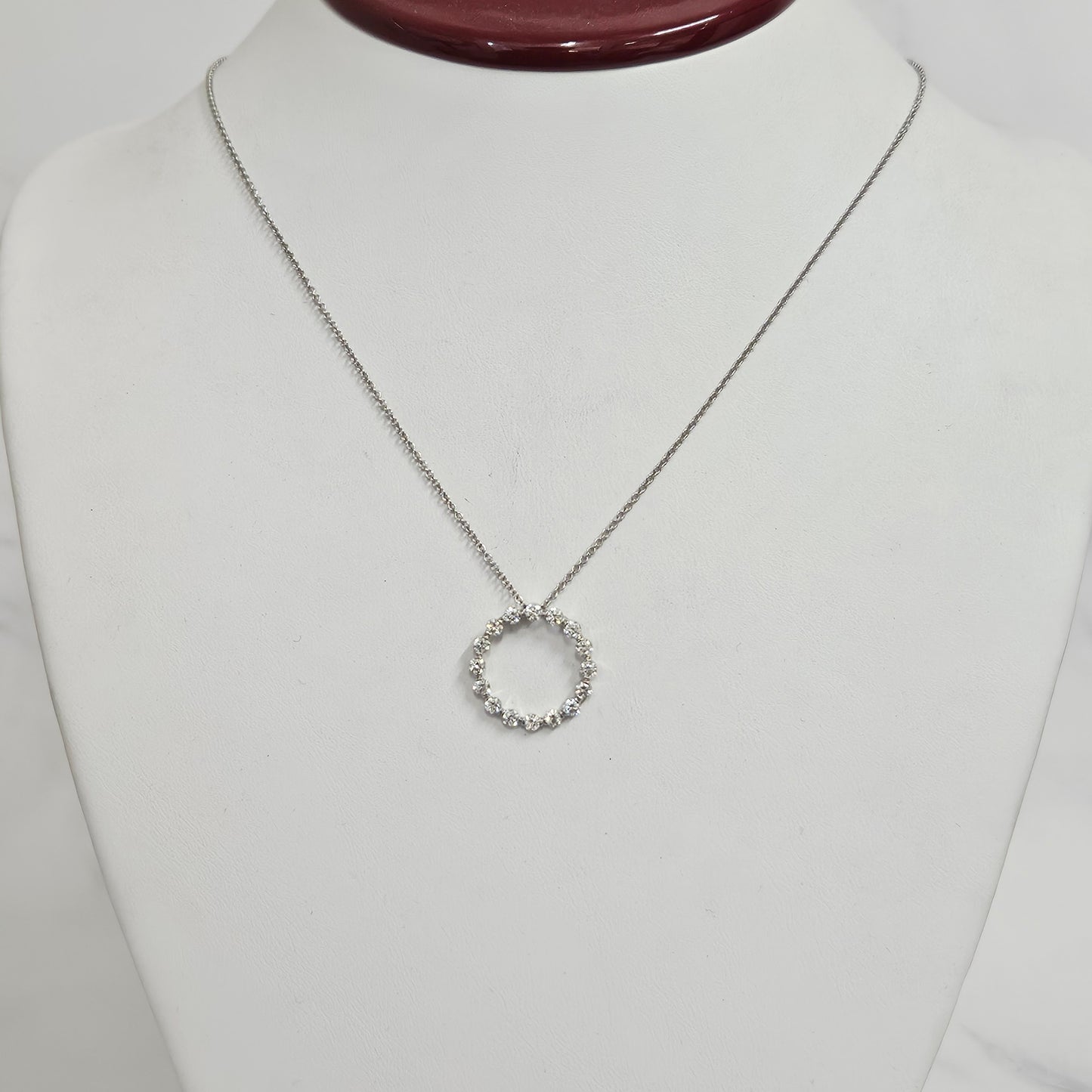 1ct Round Natural Diamond Pendant/Eternity Diamond Necklace/Circle Necklace/14K Gold Simple Necklace/Anniversary Gift/Gift for Her