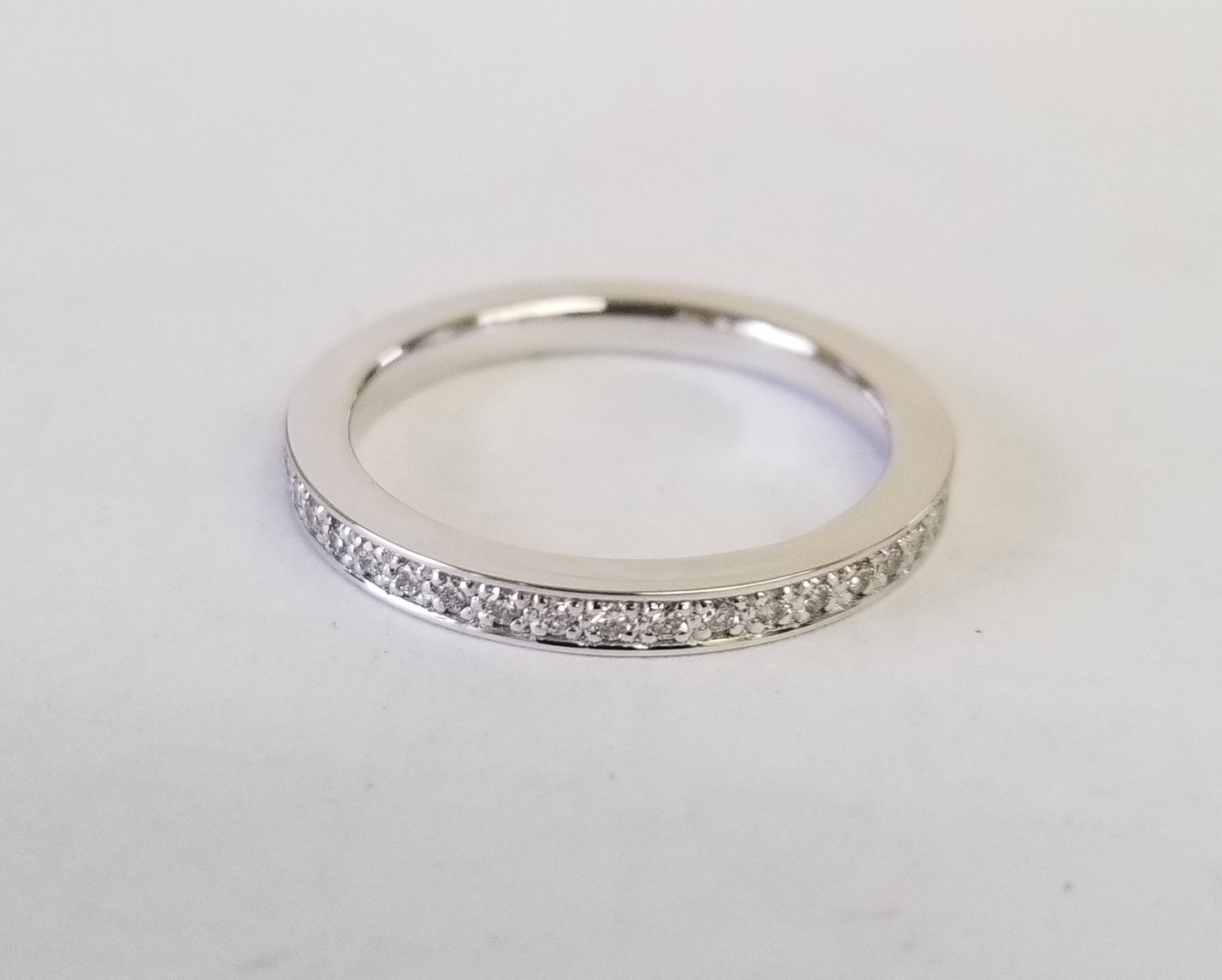 Half Diamond Ring/2.3mm Width Natural Diamond Ring/Diamond Wedding Band/Stackable Diamond Ring/Anniversary Gift