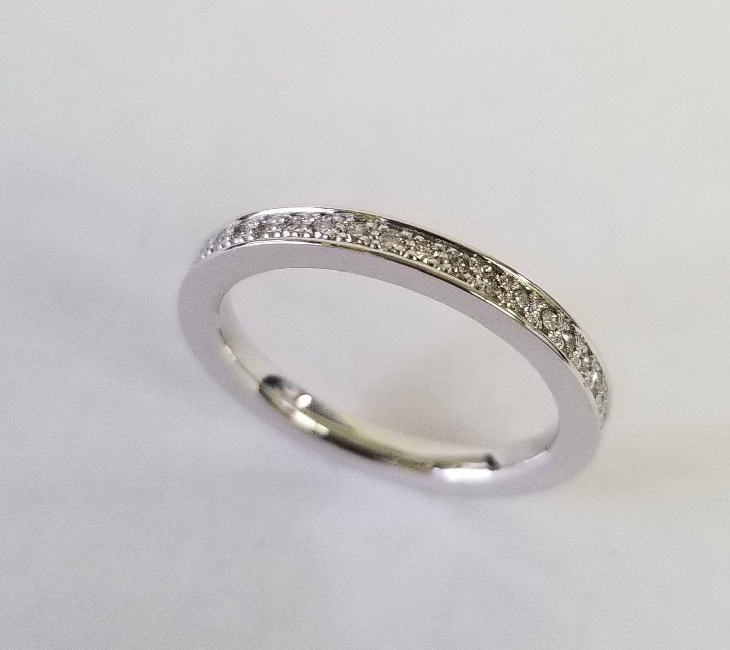 Half Diamond Ring/2.3mm Width Natural Diamond Ring/Diamond Wedding Band/Stackable Diamond Ring/Anniversary Gift