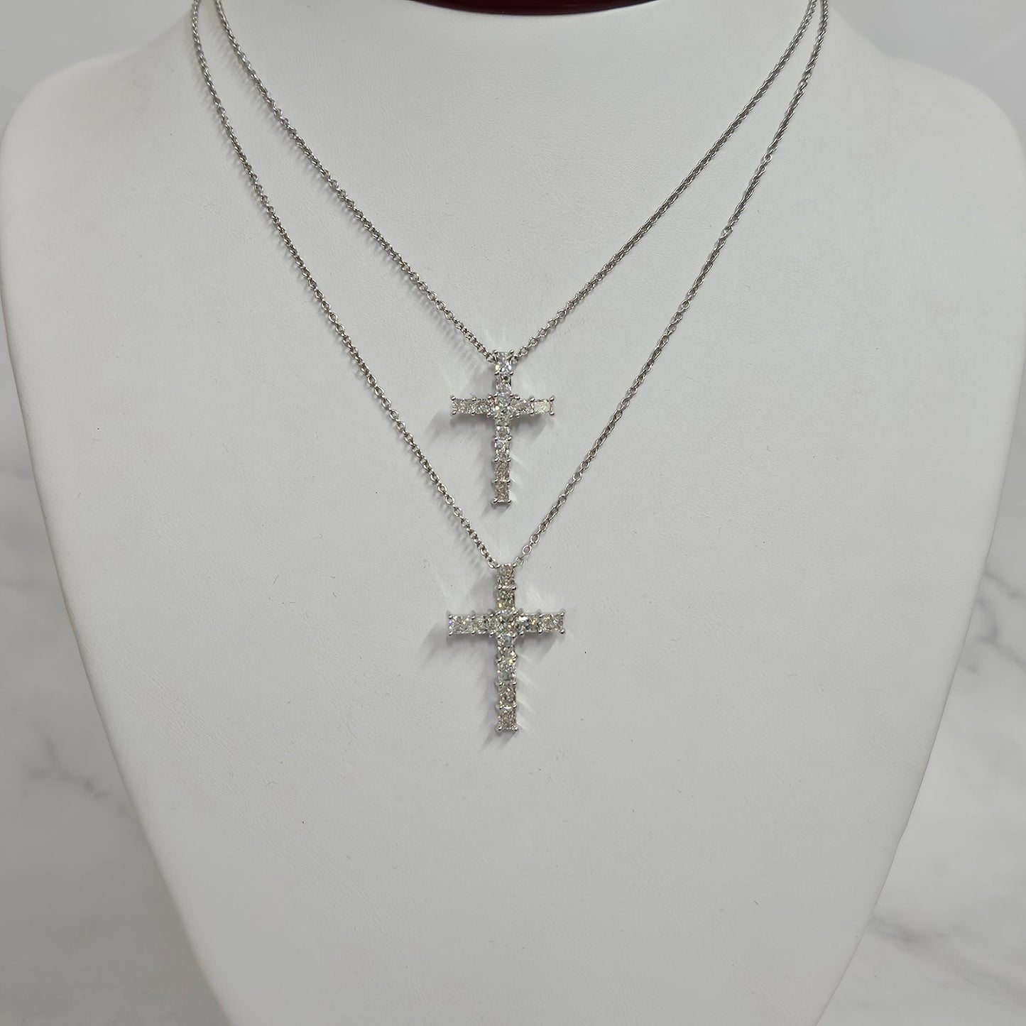 Lab Diamond Radiant Cut Diamond Men Cross Pendant/14K gold Radiant Cut Women Cross Necklace/Diamond Cross Pendant/Anniversary Gift