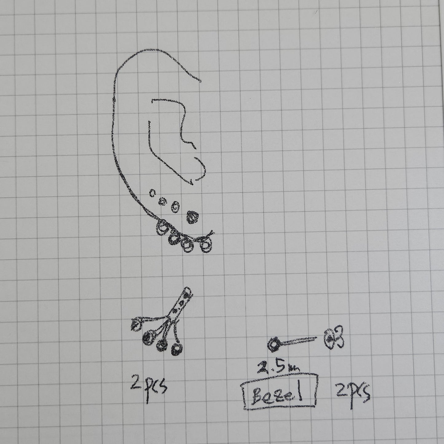 Sean's handmade custom order ( Earrings )