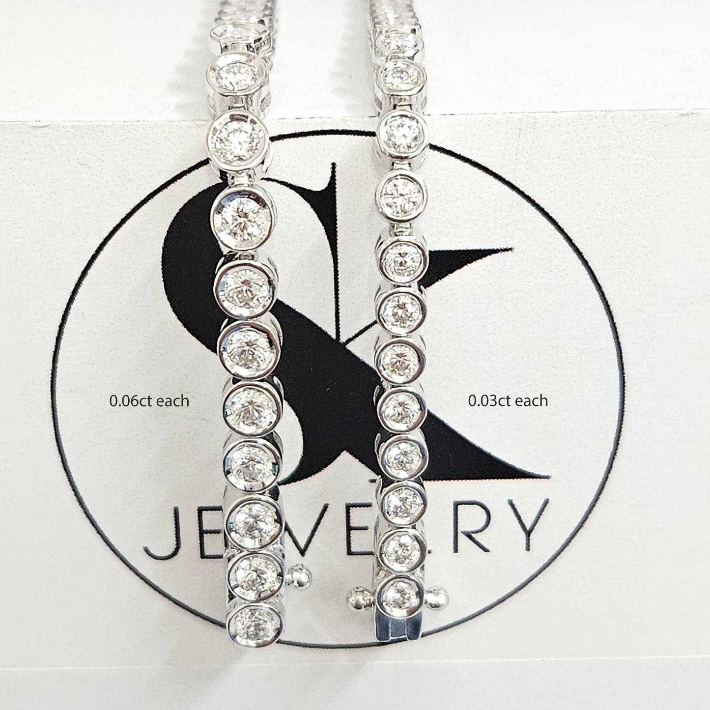 Round Natural Diamond Tennis Bracelet/2.6ct Diamond Bezel Tennis Bracelet/Diamond Tennis Bracelet/Anniversary Bracelet/Anniversary gift