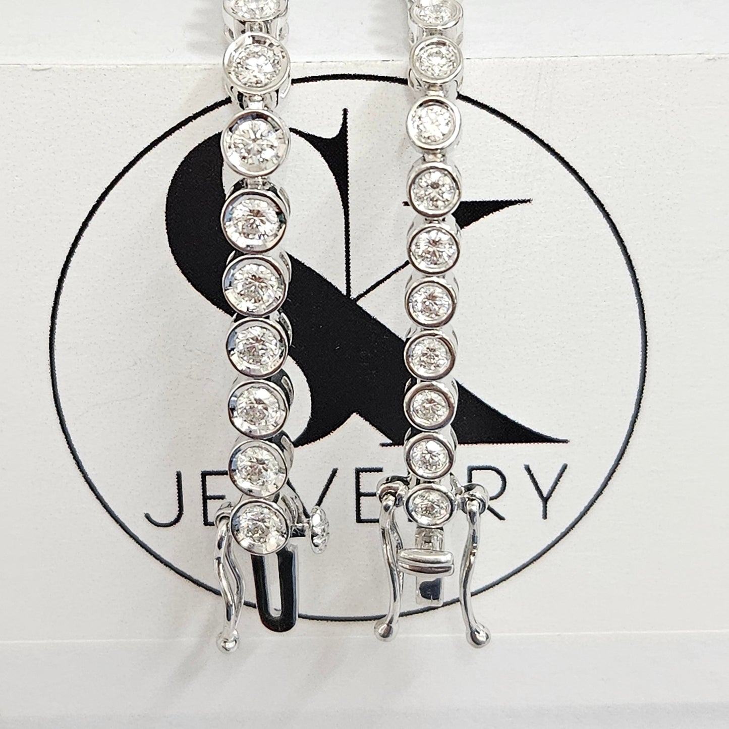 Round Natural Diamond Tennis Bracelet/2.6ct Diamond Bezel Tennis Bracelet/Diamond Tennis Bracelet/Anniversary Bracelet/Anniversary gift