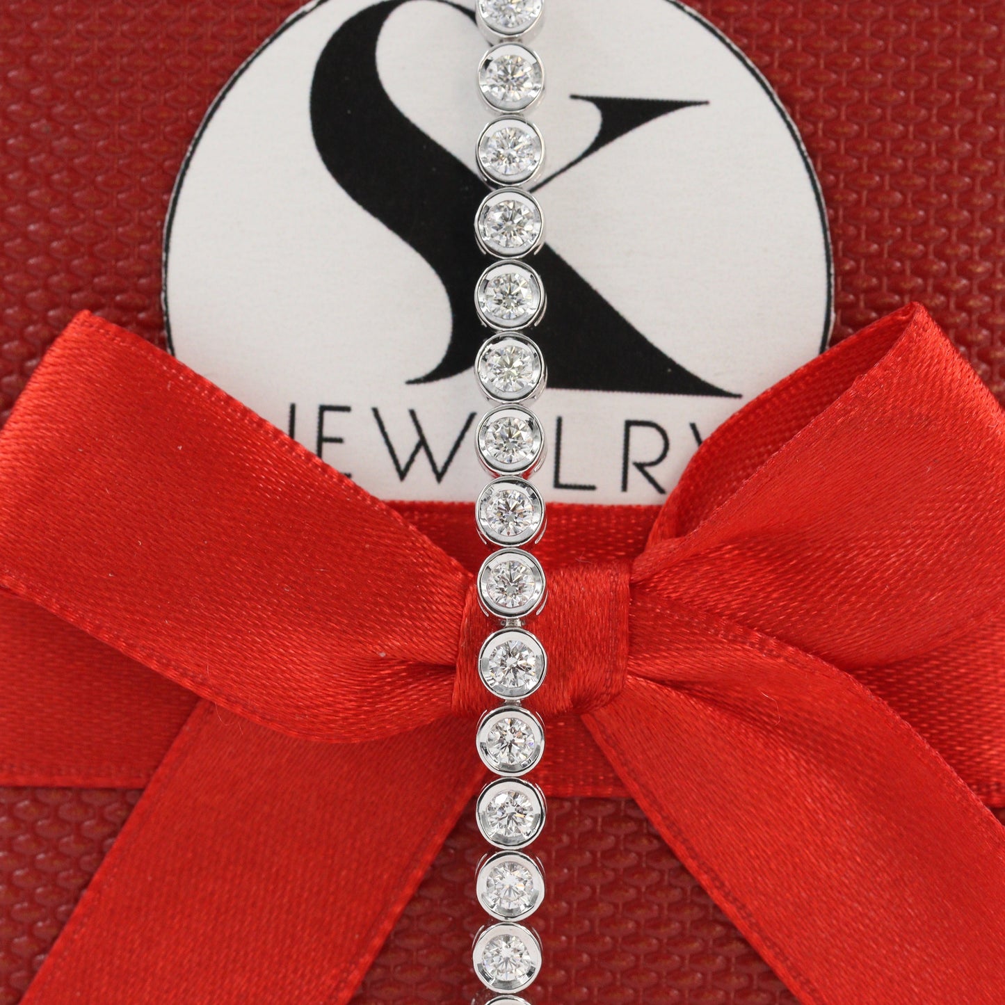 Round Natural Diamond Tennis Bracelet/2.6ct Diamond Bezel Tennis Bracelet/Diamond Tennis Bracelet/Anniversary Bracelet/Anniversary gift