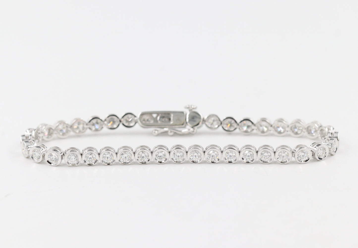 Round Natural Diamond Tennis Bracelet/2.6ct Diamond Bezel Tennis Bracelet/Diamond Tennis Bracelet/Anniversary Bracelet/Anniversary gift