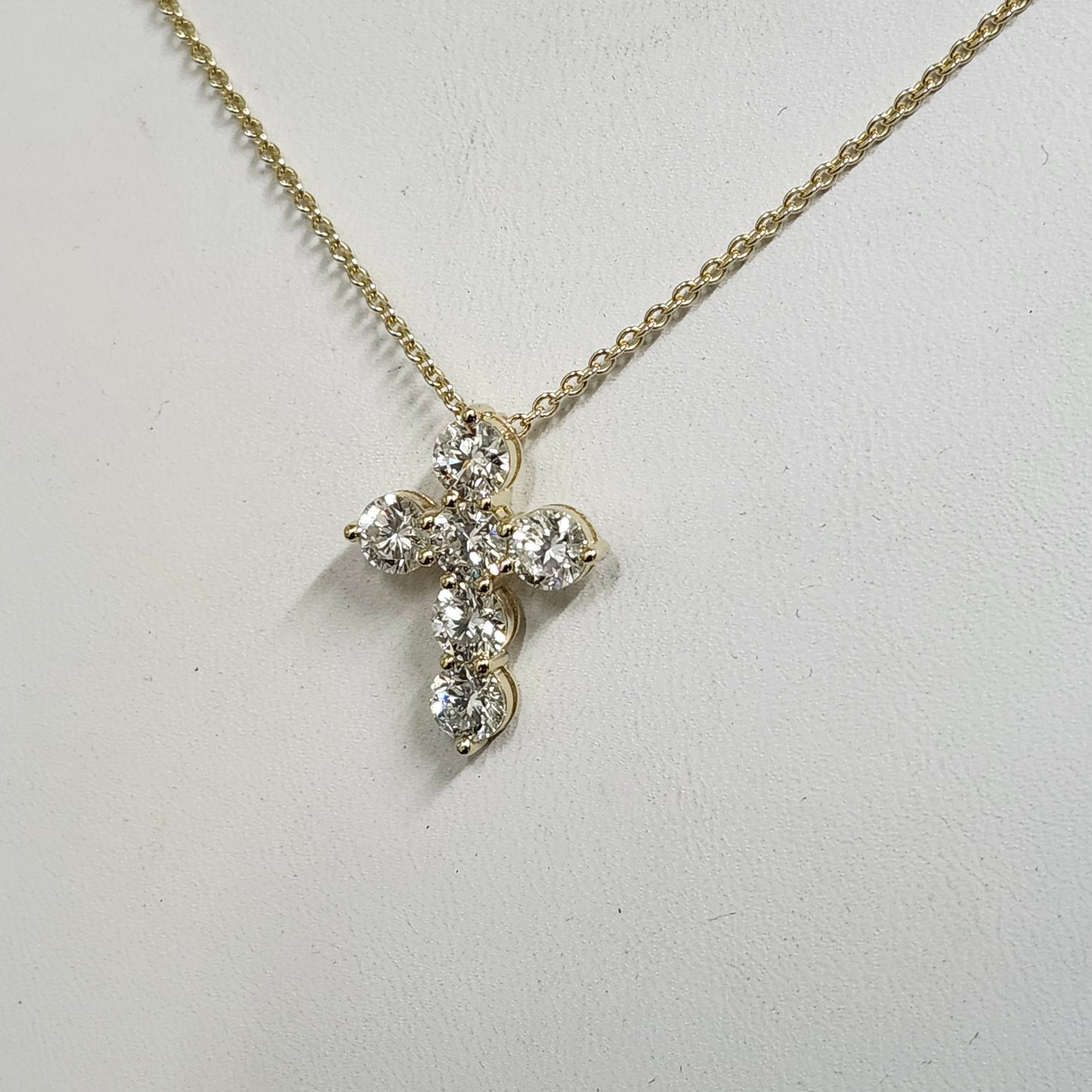 2.7ct Round Diamond  Cross Necklace /Luxury Cross Lab Grown Diamond Pendant /14K Gold Cross Necklace /Anniversary Gift