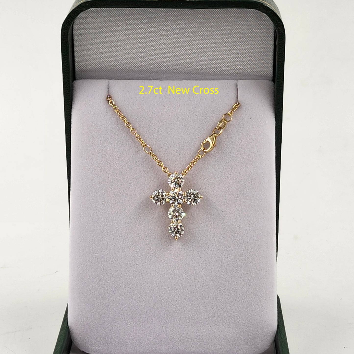 2.7ct Round Diamond  Cross Necklace /Luxury Cross Lab Grown Diamond Pendant /14K Gold Cross Necklace /Anniversary Gift