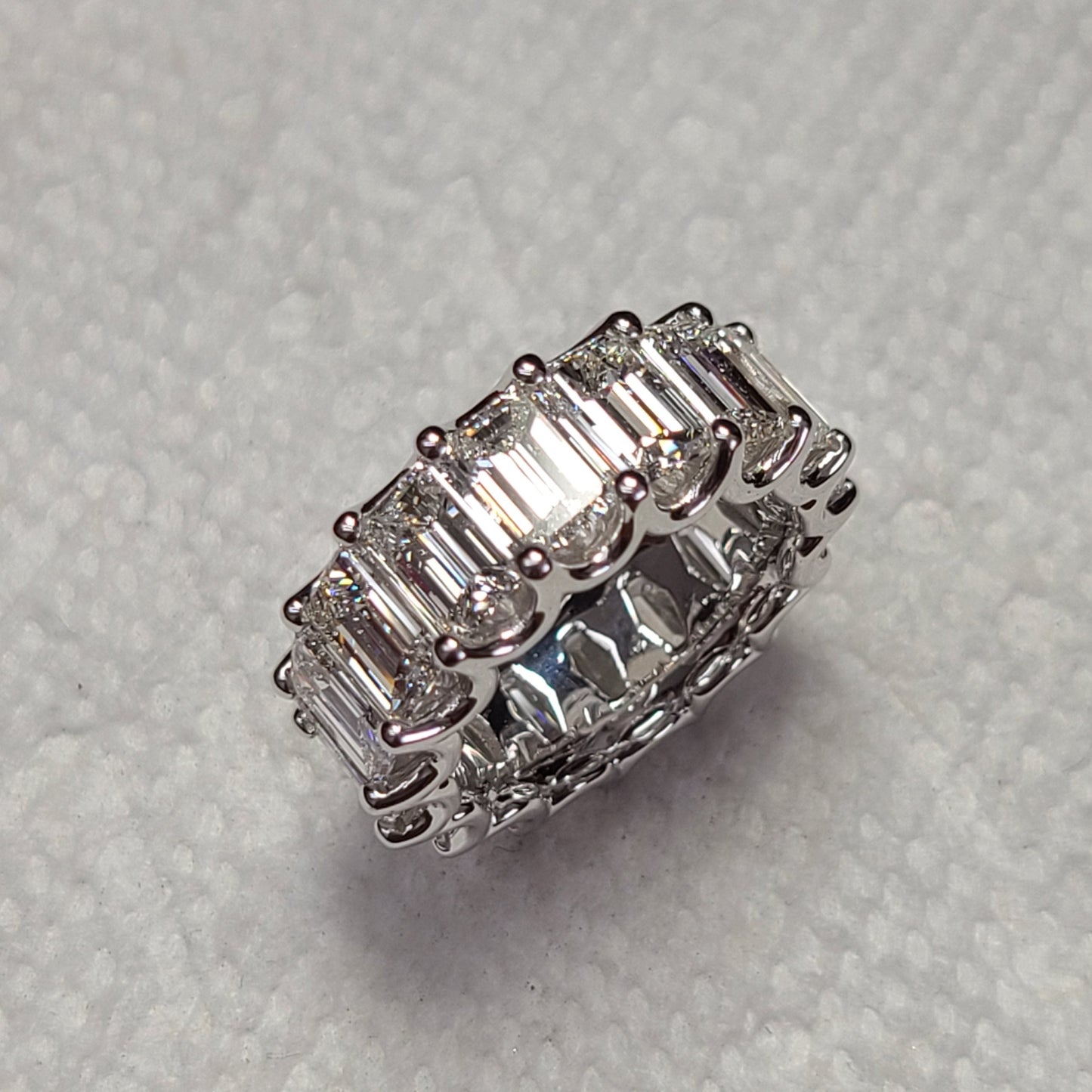 12ct Full Eternity luxury Emerald Cut Diamond Width 9mm Ring / Lab Grown Emerald Cut Diamond Wedding Ring / Anniversary gift