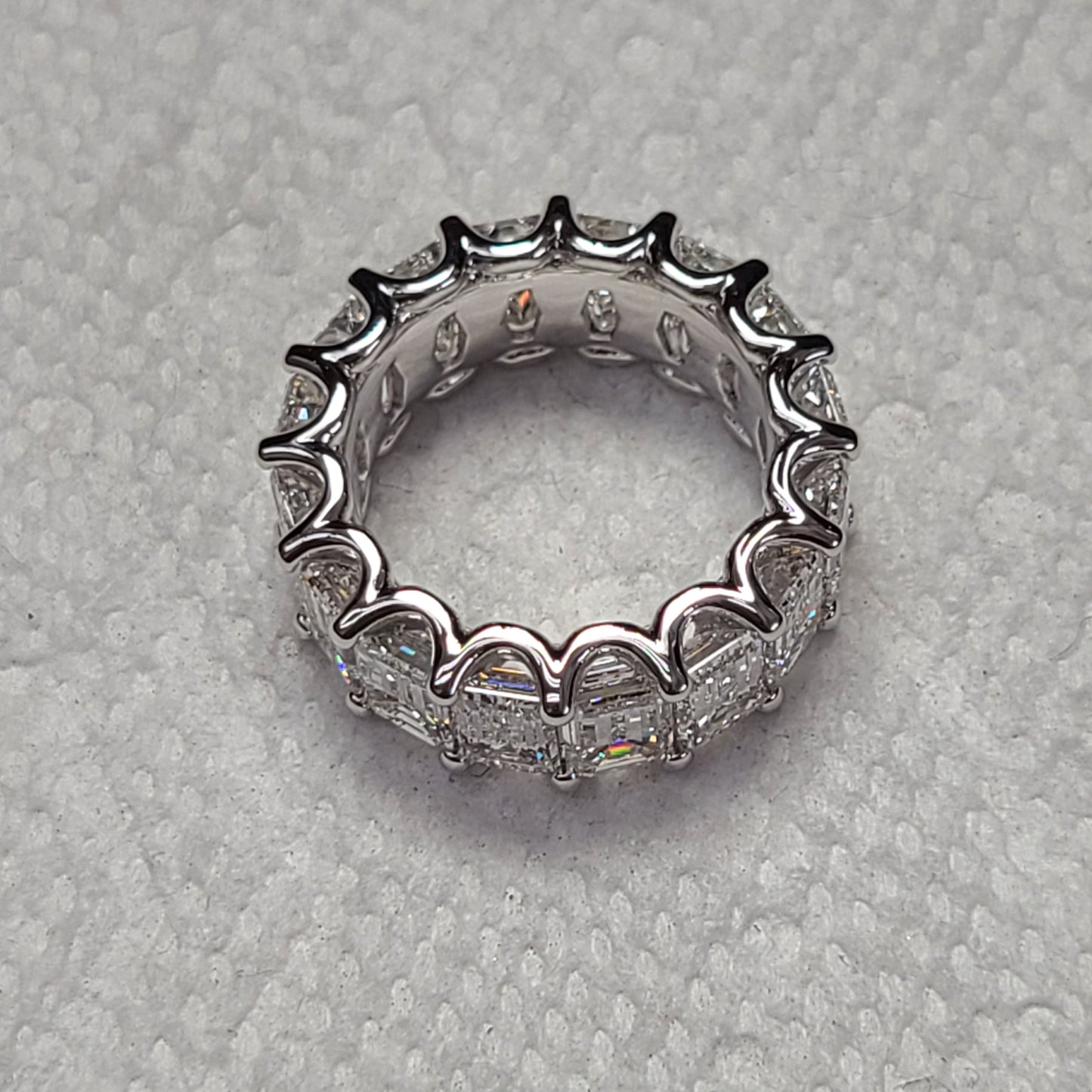 12ct Full Eternity luxury Emerald Cut Diamond Width 9mm Ring / Lab Grown Emerald Cut Diamond Wedding Ring / Anniversary gift