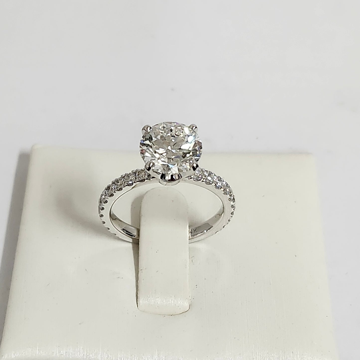 3ct IGI Certified Lab diamond Ring /14K gold,18K gold 3/4 Pave Round Lab Diamond Engagement Ring / Stackable diamond Ring / Anniversary gift