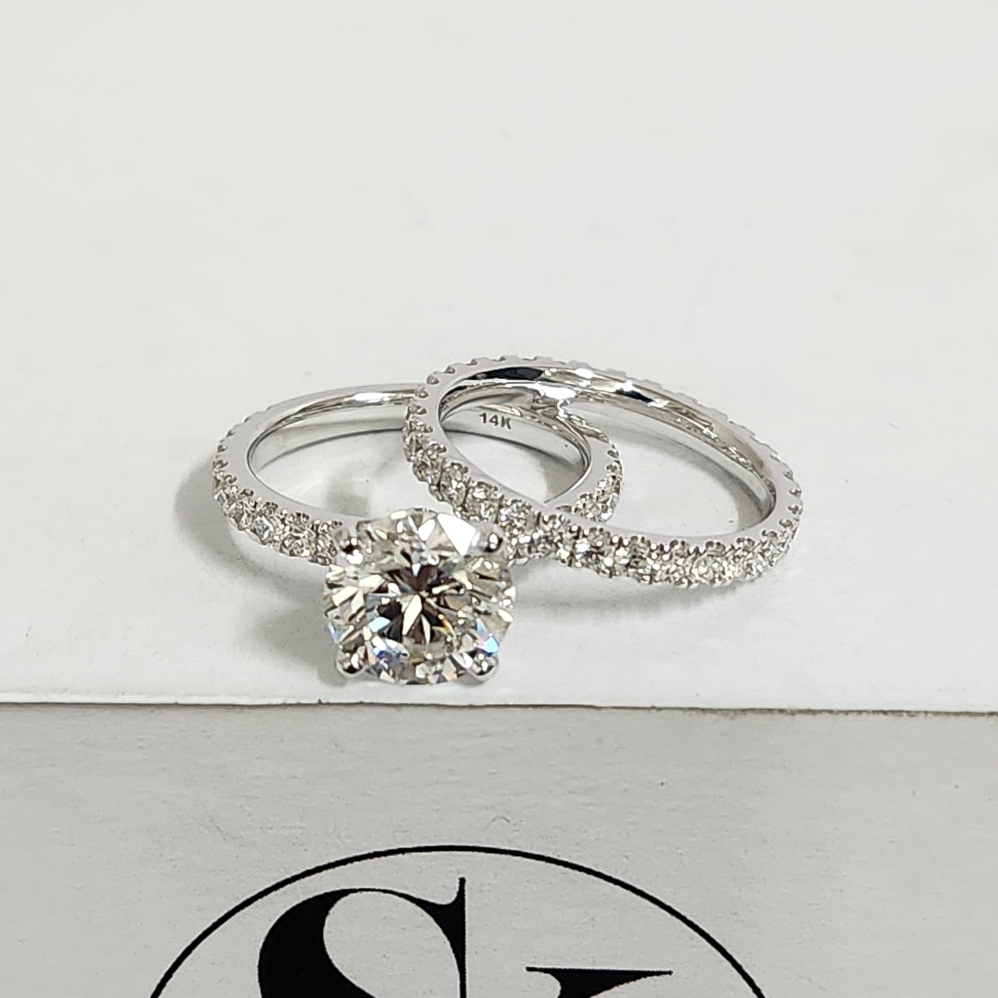 3ct IGI Certified Lab diamond Ring /14K gold,18K gold 3/4 Pave Round Lab Diamond Engagement Ring / Stackable diamond Ring / Anniversary gift