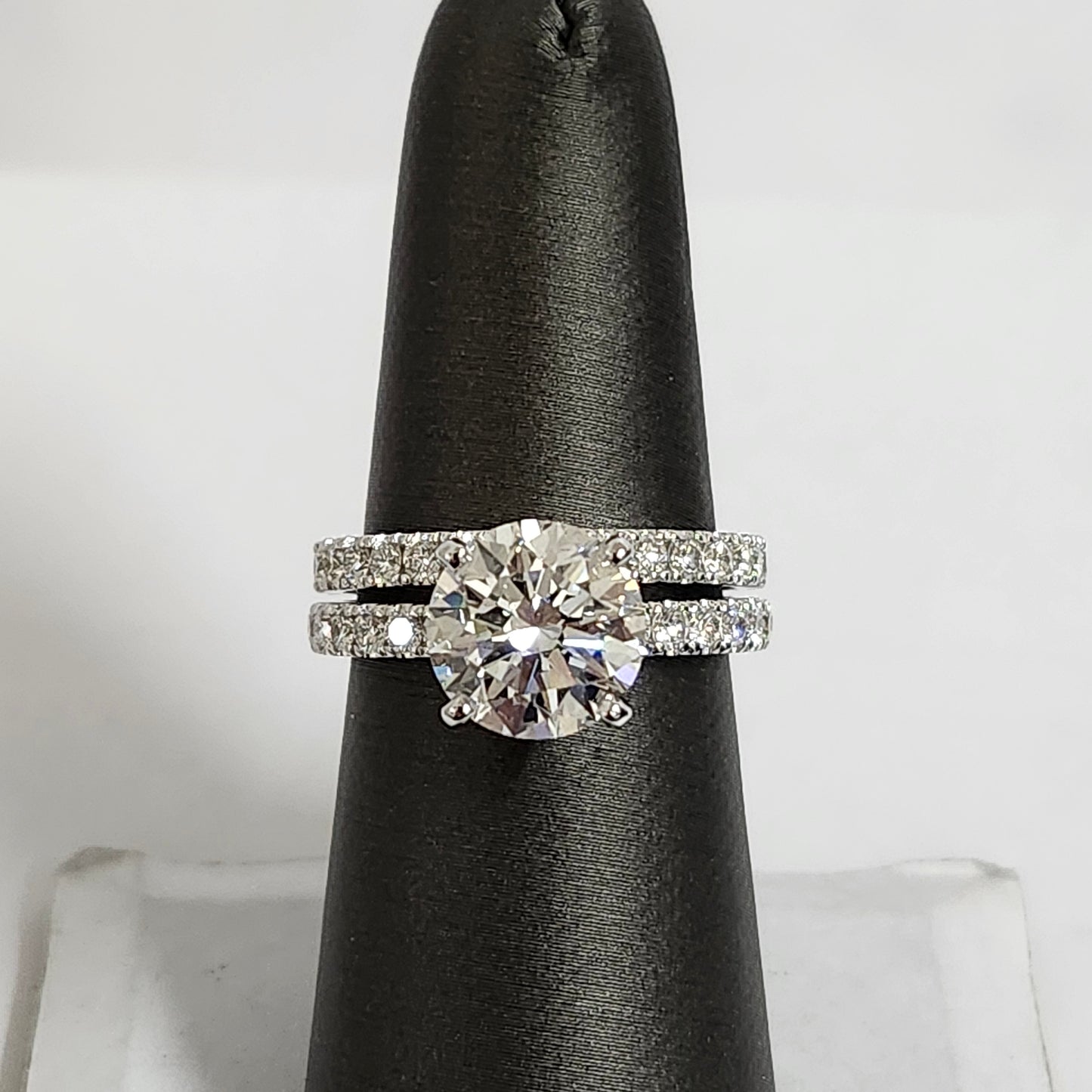 3ct IGI Certified Lab diamond Ring /14K gold,18K gold 3/4 Pave Round Lab Diamond Engagement Ring / Stackable diamond Ring / Anniversary gift