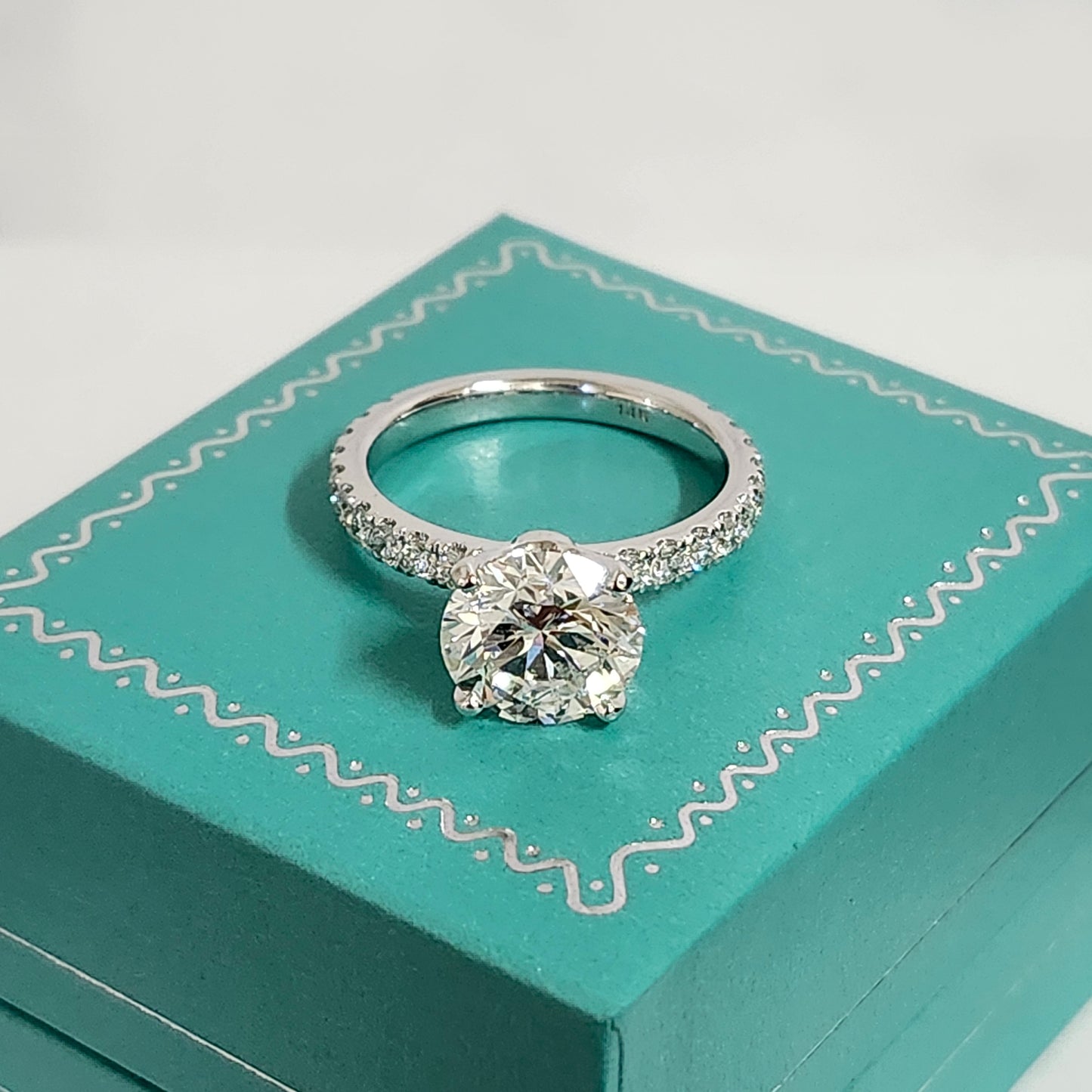 3ct IGI Certified Lab diamond Ring /14K gold,18K gold 3/4 Pave Round Lab Diamond Engagement Ring / Stackable diamond Ring / Anniversary gift