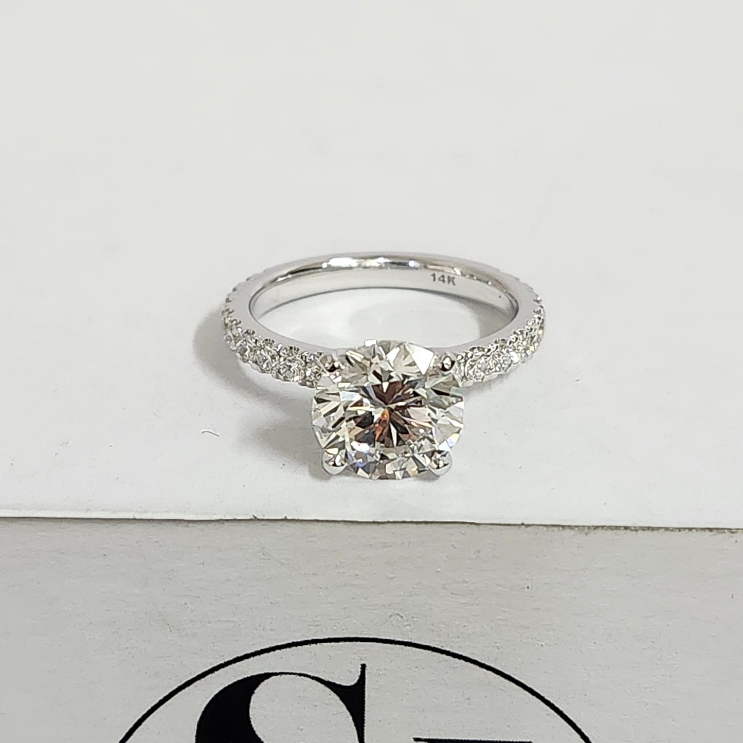 3ct IGI Certified Lab diamond Ring /14K gold,18K gold 3/4 Pave Round Lab Diamond Engagement Ring / Stackable diamond Ring / Anniversary gift