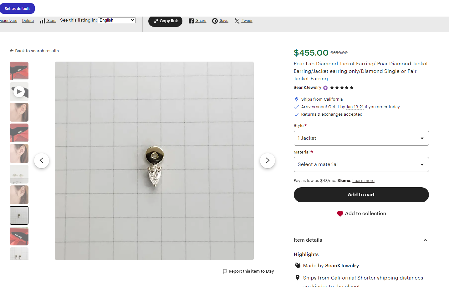 Sean's handmade custom order ( Earrings )
