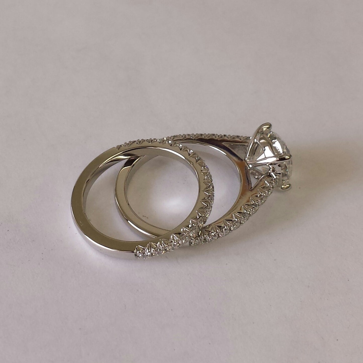 Half French Pave 2ct Round Engagement Ring /Platinum,14K,18K gold IGI 2ct Center Lab diamond Amazing Brilliant Ring /Anniversary gift