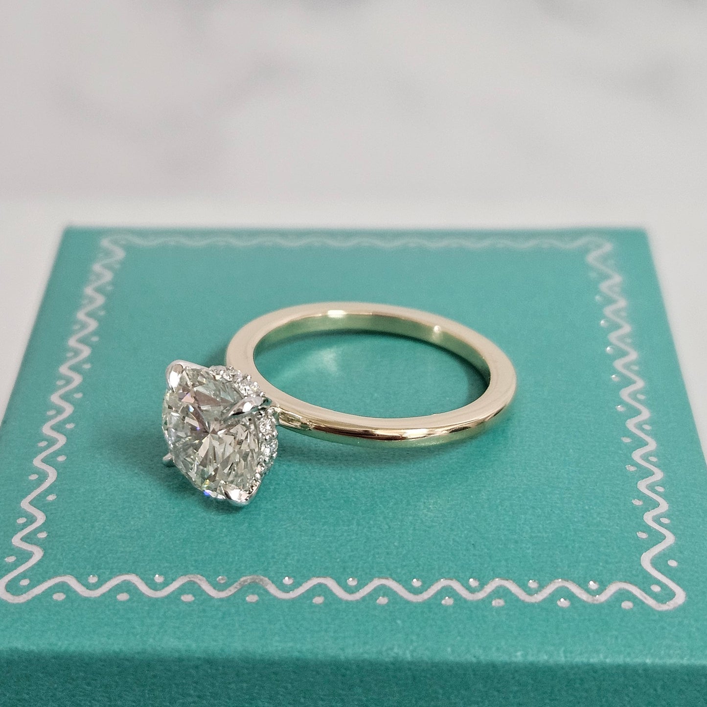 2ct Diamond Engagement Ring /Hidden Halo Band IGI Certified  Lab Diamond Brilliant Solitaire Ring/Round Diamond Ring/Anniversary gift