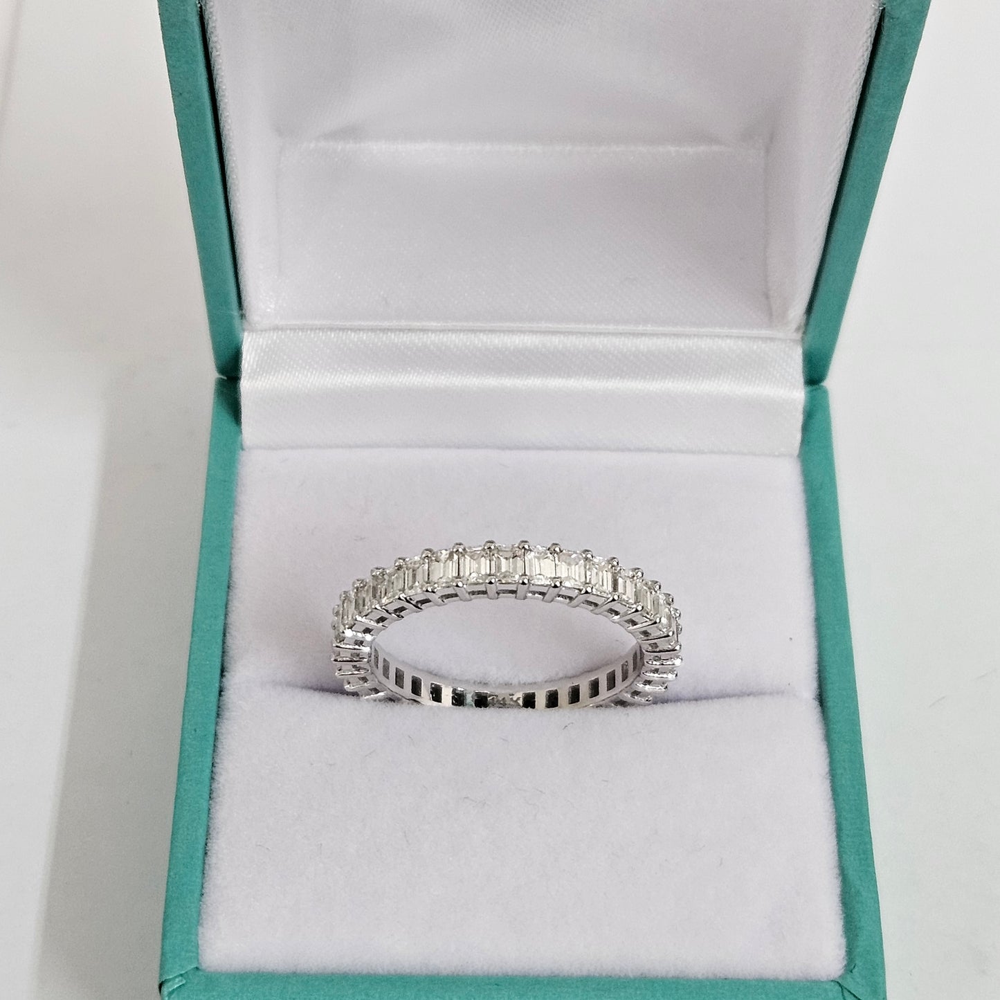 2ct Emerald Cut Diamond Band / Full Eternity Natural Diamond Wedding Ring / Stackable Emerald Cut Diamond Band / Anniversary gift