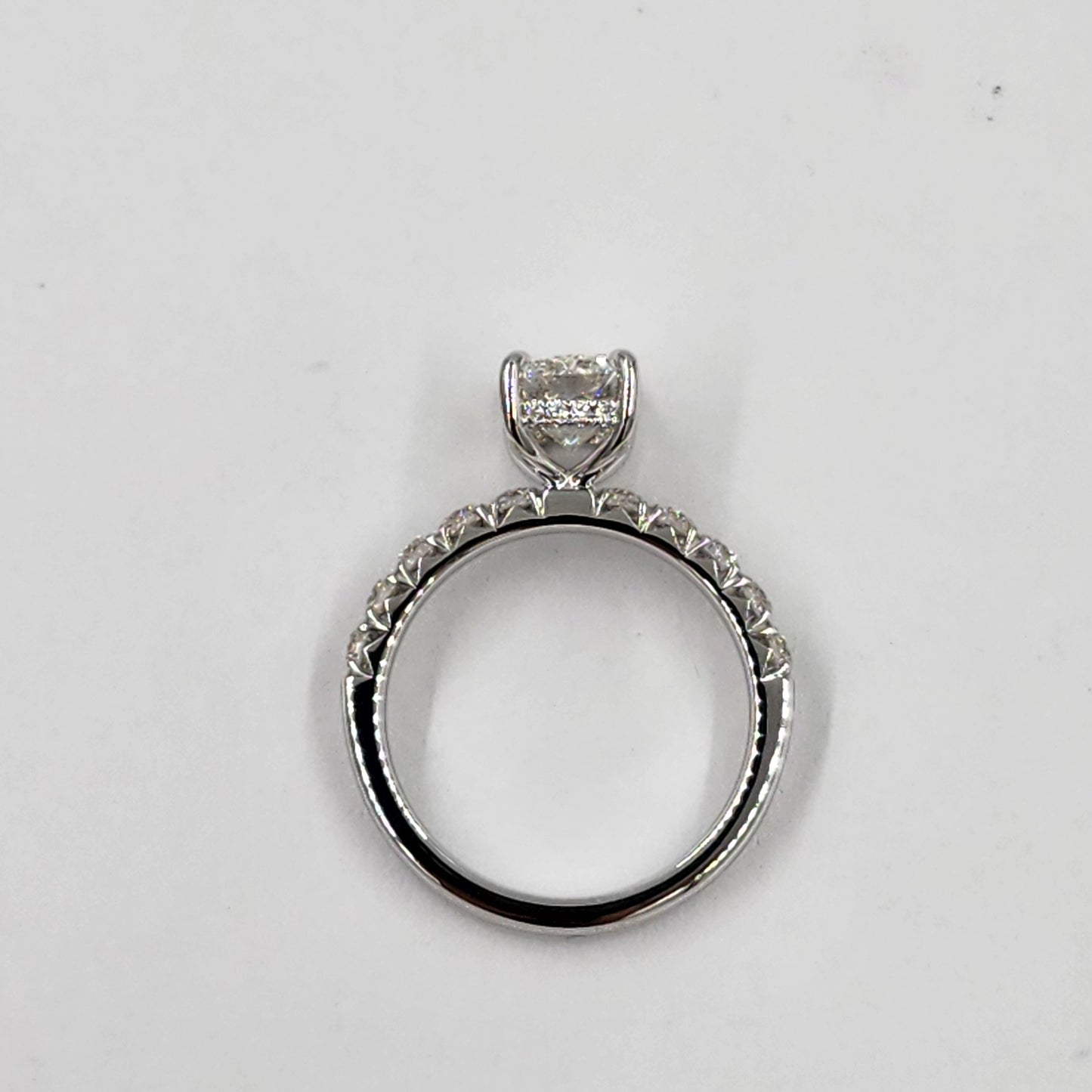 2ct IGI Certified Radiant Cut Lab diamond Ring/14K ,18K gold French Pave Diamond Engagement Ring/Stackable diamond  Ring/Anniversary gift