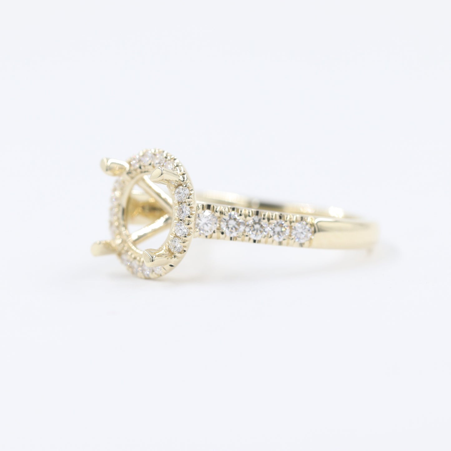 2ct Lab Diamond Halo Engagement Ring: 14K Gold Diamond Ring- Anniversary gift