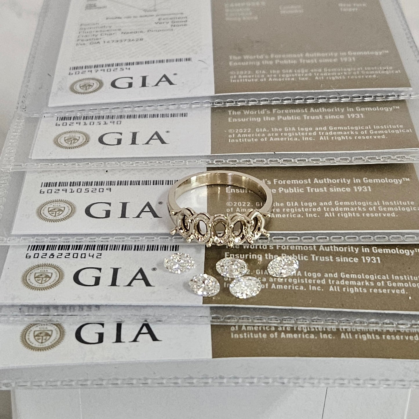 2ct Oval Diamond Wedding Band/GIA certified Natural Oval Diamond Ring/5stones Oval Diamond Half Eternity Wedding Ring /Anniversary gift Ring
