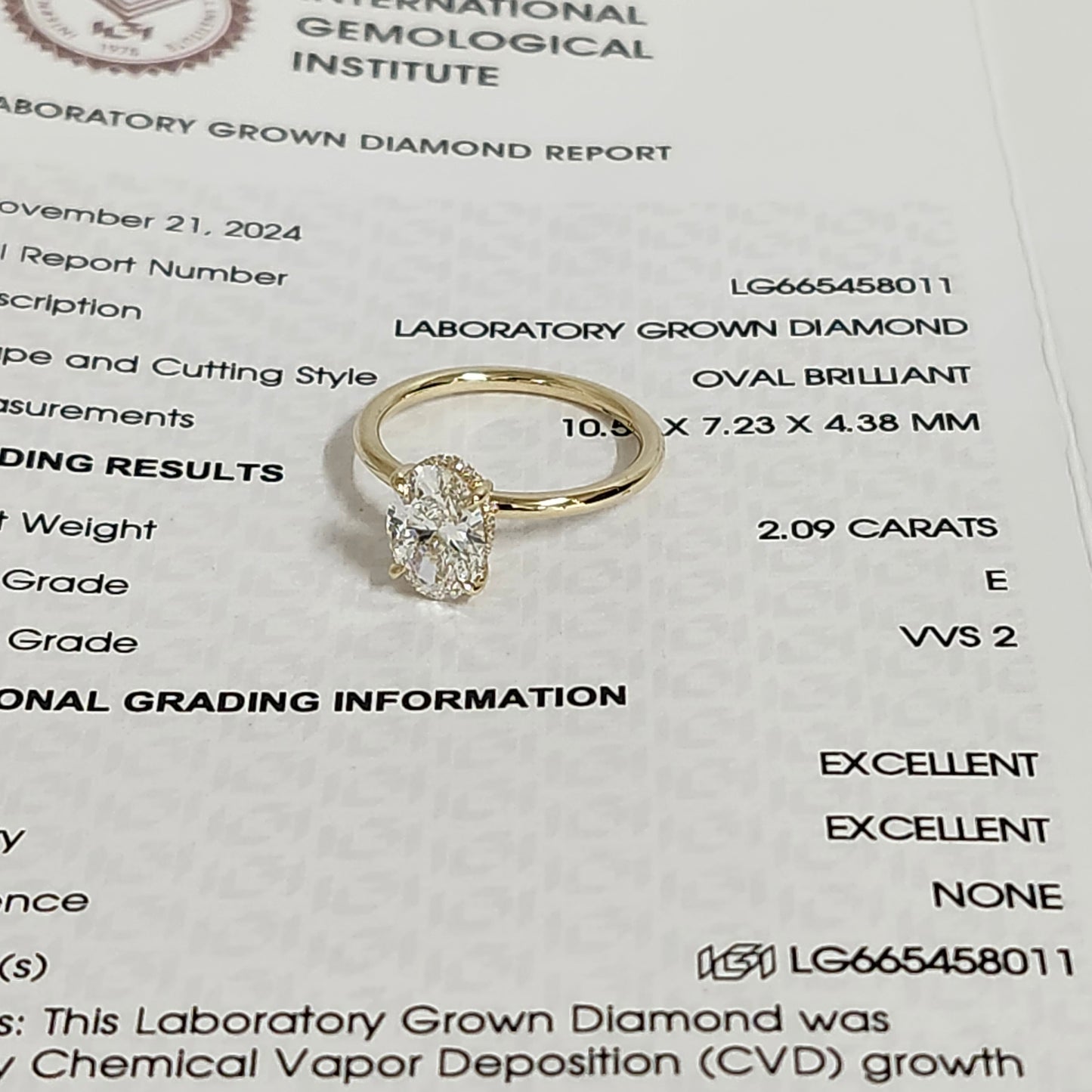 2ct Oval Diamond Engagement Stackable Ring/Hidden Halo Band 2ct IGI Certified Lab Diamond Amazing Brilliant Solitaire Ring/Anniversary gift