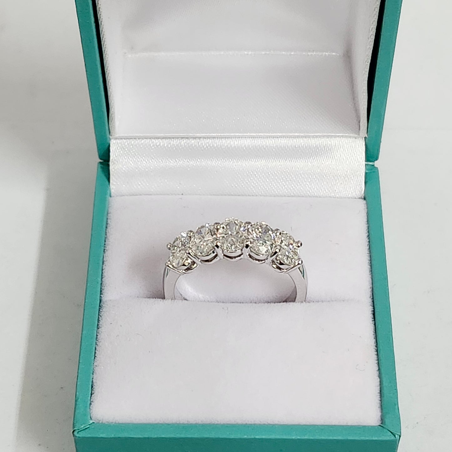 2ct Oval Diamond Wedding Band/GIA certified Natural Oval Diamond Ring/5stones Oval Diamond Half Eternity Wedding Ring /Anniversary gift Ring