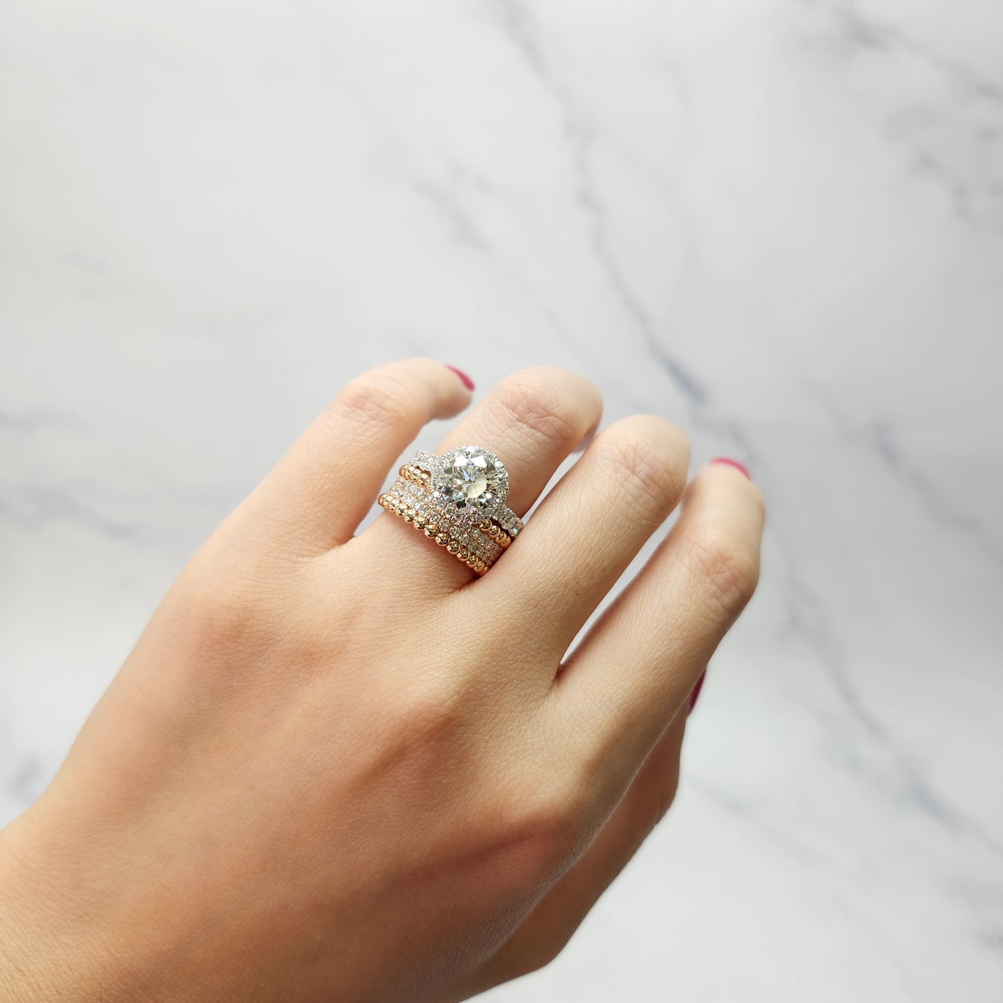 Diamond Engagement Ring/14K ,18K gold 2ct Center Lab Diamond Halo Ring/Classic Halo Round Cut Bridal Ring/ Propose Ring/Anniversary gift