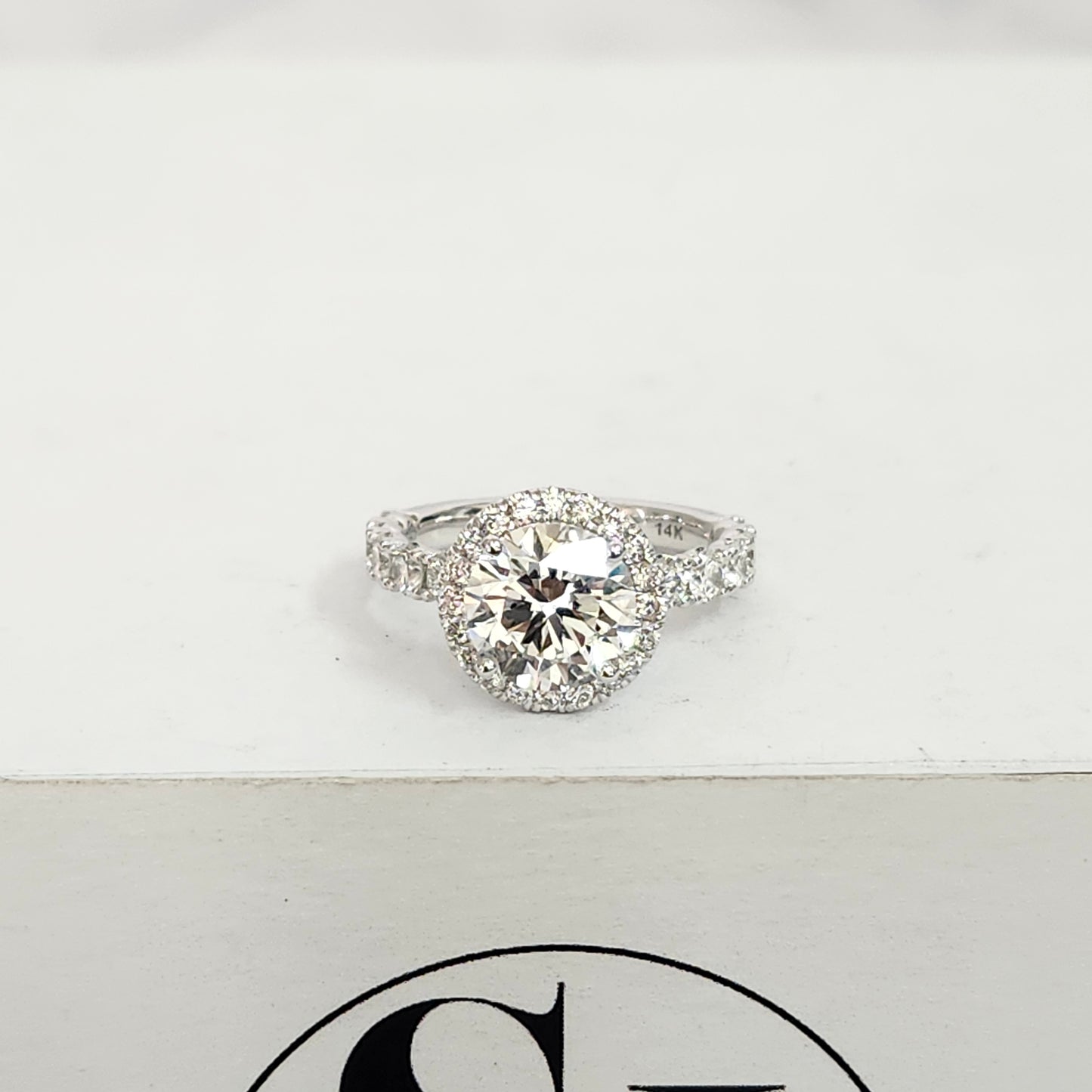 Diamond Engagement Ring/14K ,18K gold 2ct Center Lab Diamond Halo Ring/Classic Halo Round Cut Bridal Ring/ Propose Ring/Anniversary gift