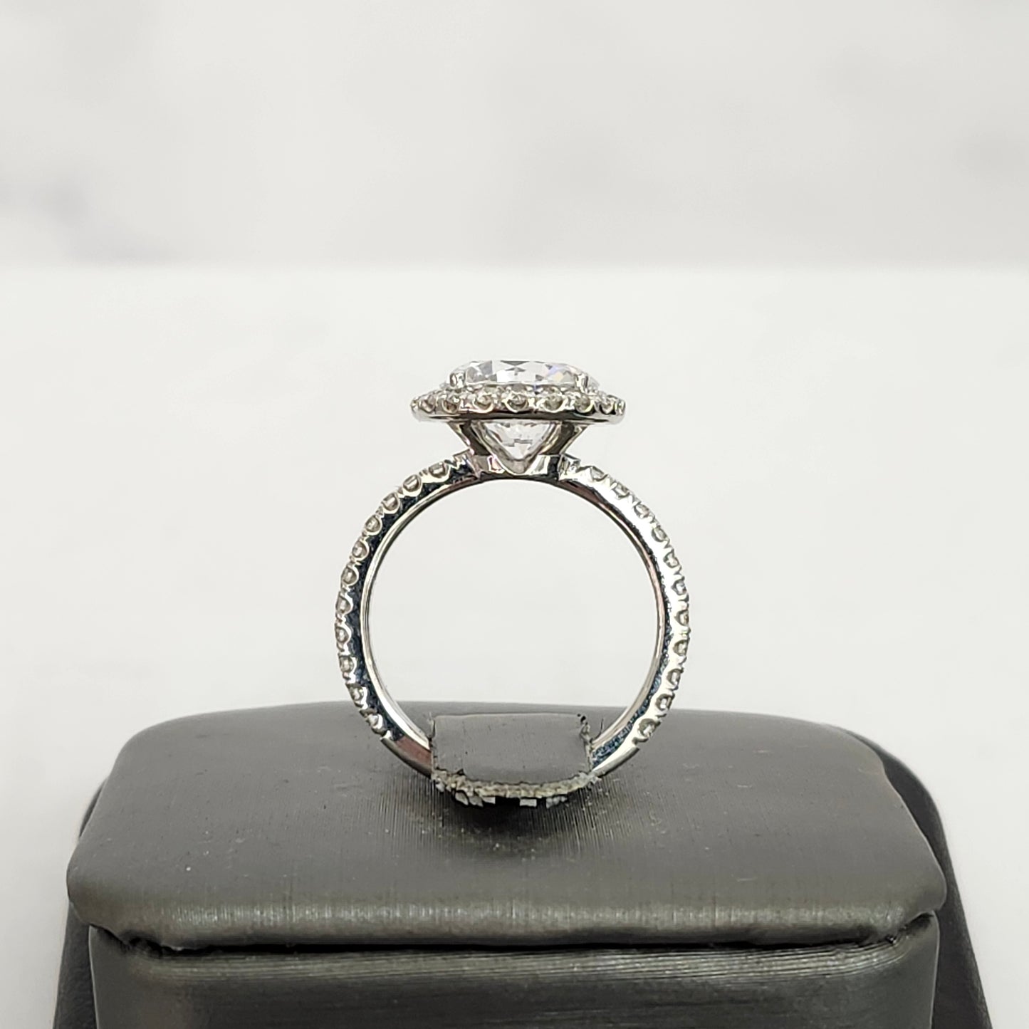 Diamond Engagement Ring/14K ,18K gold 3ct Center Lab Diamond Halo Ring/Classic Halo Round Cut Bridal Ring/ Propose Ring/Anniversary gift