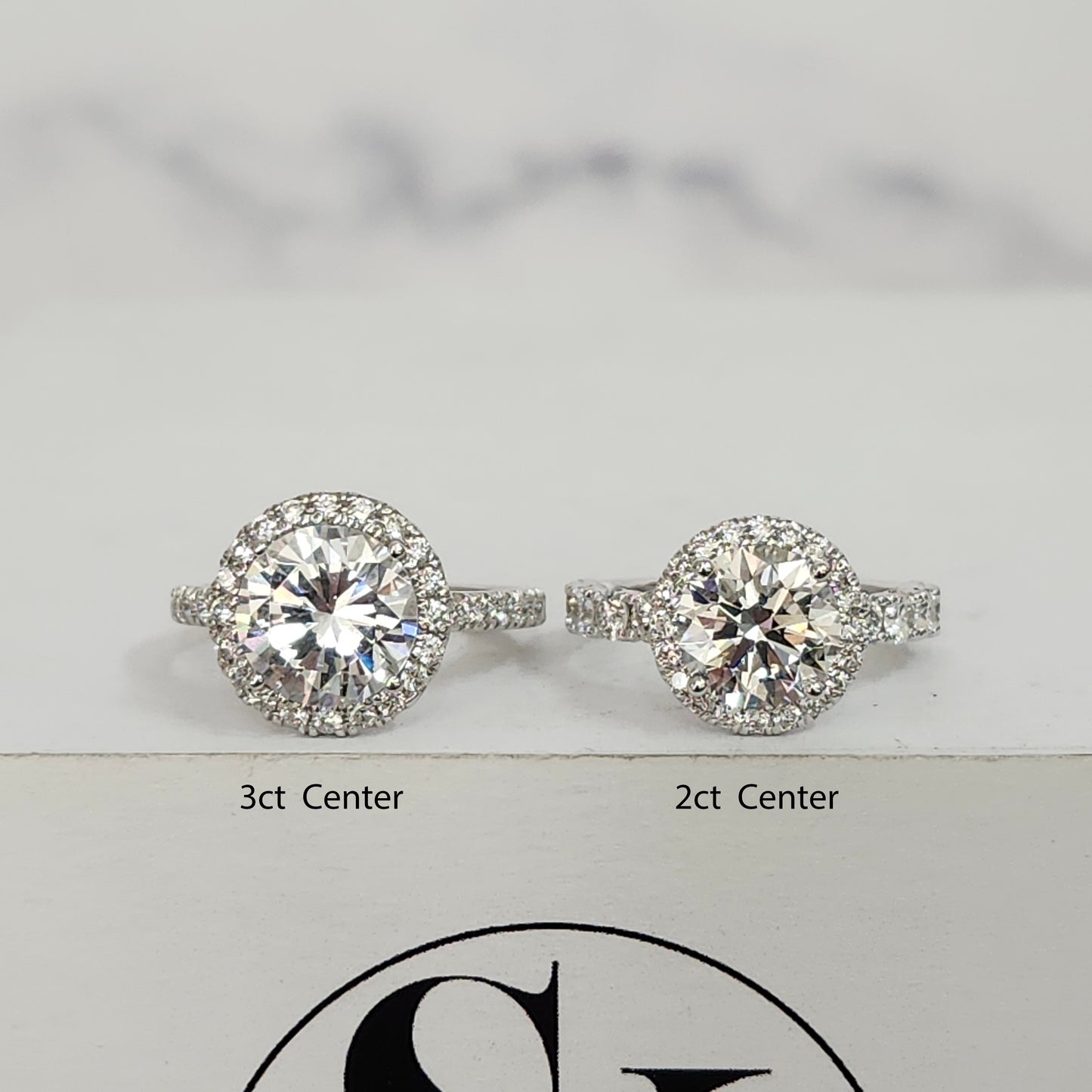 Diamond Engagement Ring/14K ,18K gold 3ct Center Lab Diamond Halo Ring/Classic Halo Round Cut Bridal Ring/ Propose Ring/Anniversary gift