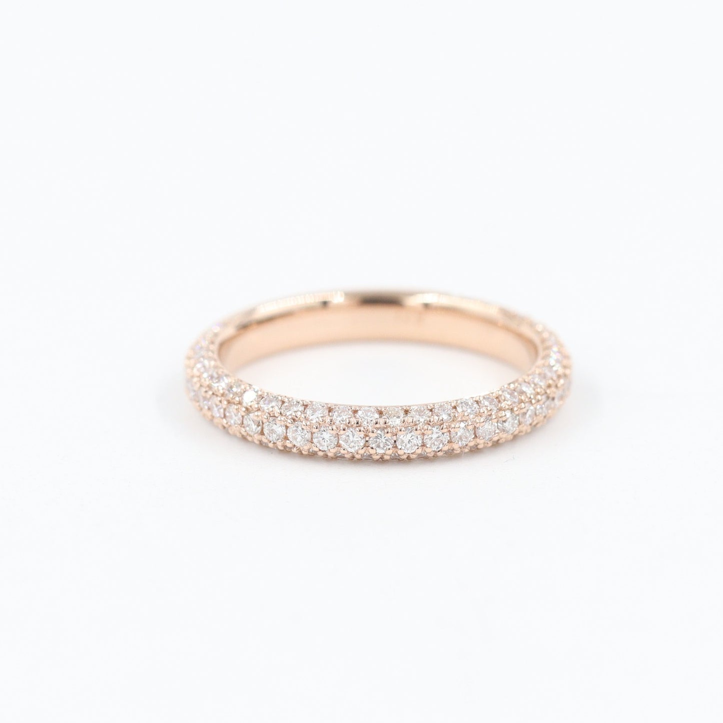3 Row Full Eternity 3.0mm Width Diamond Wedding Band/ Stackable Diamond wedding Band/ Triple Row Diamond Band/ Diamond Ring/Anniversary ring