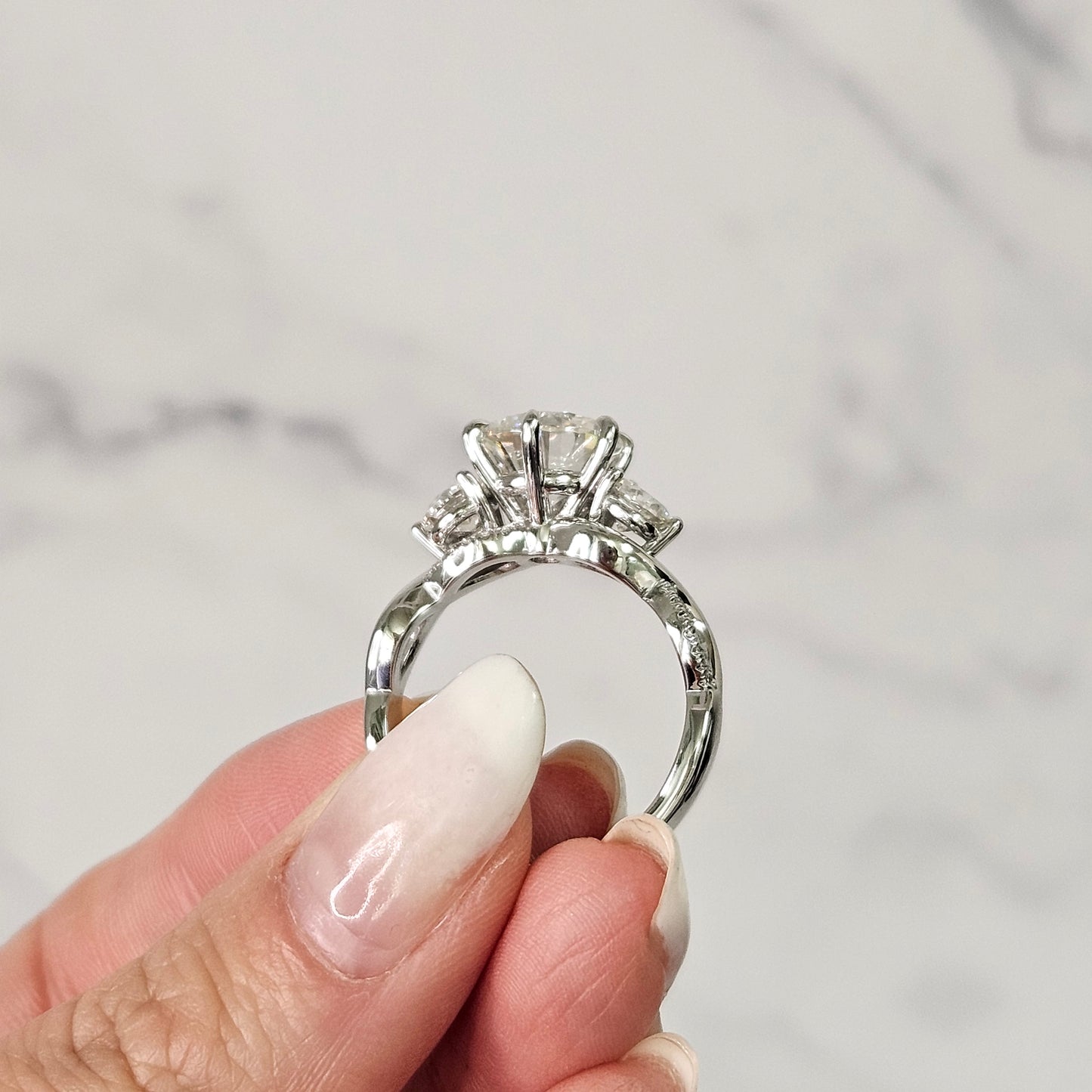 3ct Center Lab Diamond  Ring/ IGI certified Lab Diamond Engagement Ring/Anniversary gift