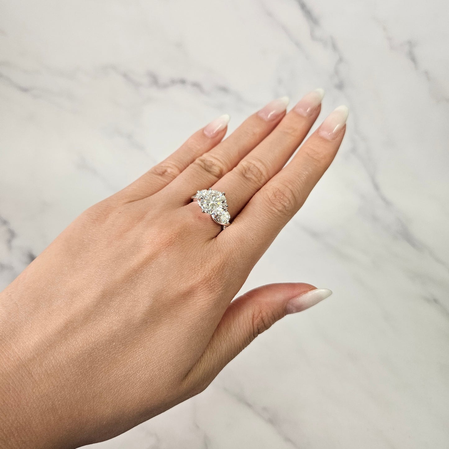 3ct Center Lab Diamond  Ring/ IGI certified Lab Diamond Engagement Ring/Anniversary gift