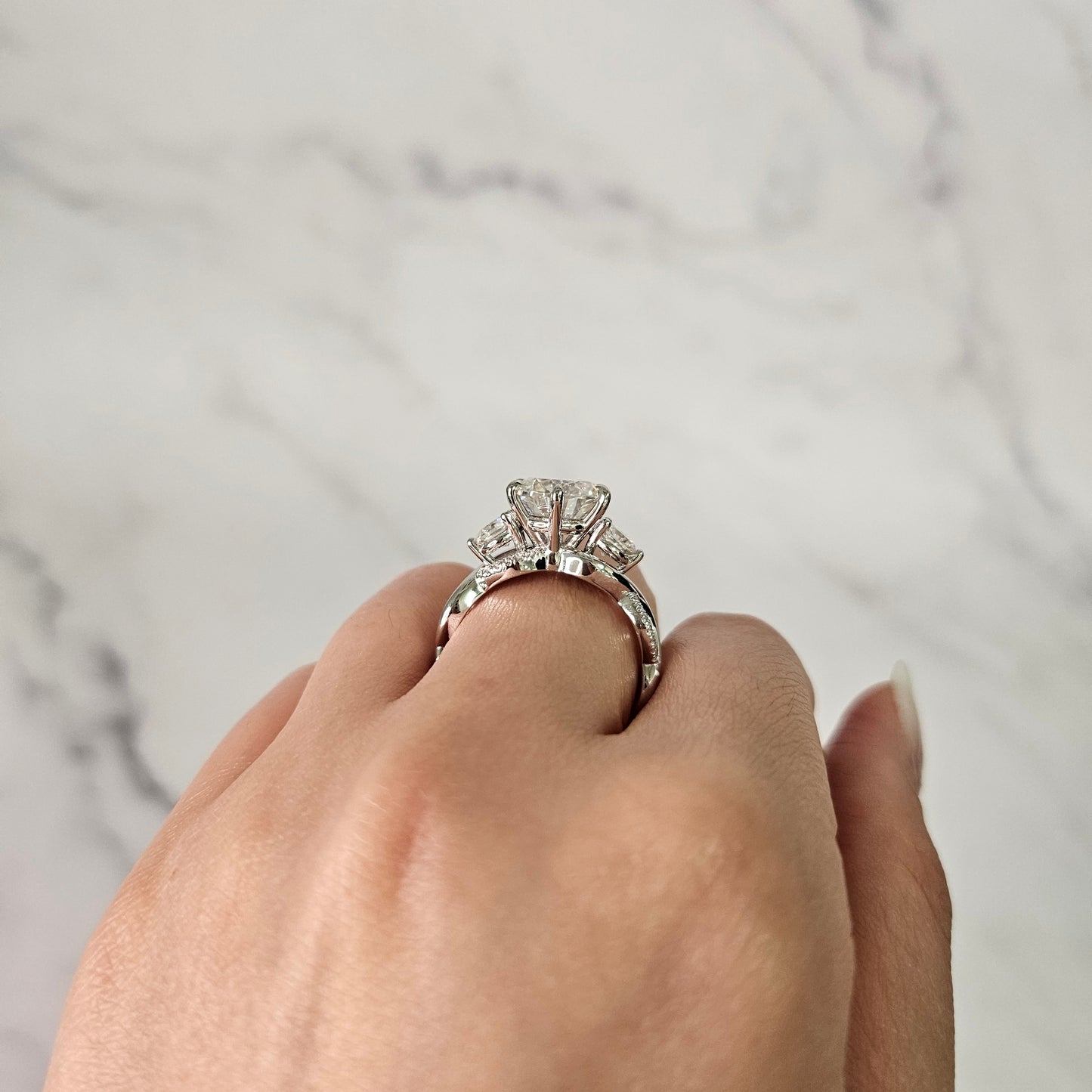 3ct Center Lab Diamond  Ring/ IGI certified Lab Diamond Engagement Ring/Anniversary gift