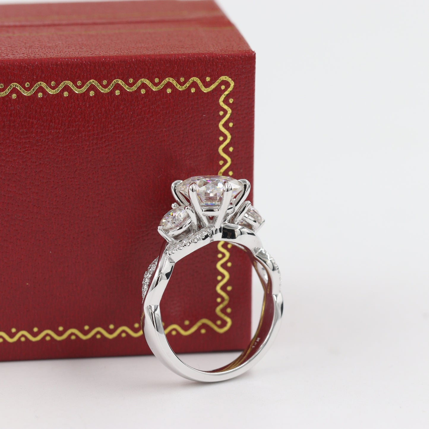 3ct Center Lab Diamond  Ring/ IGI certified Lab Diamond Engagement Ring/Anniversary gift