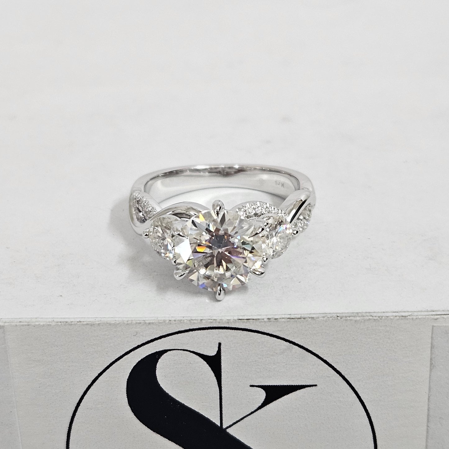 3ct Center Lab Diamond  Ring/ IGI certified Lab Diamond Engagement Ring/Anniversary gift