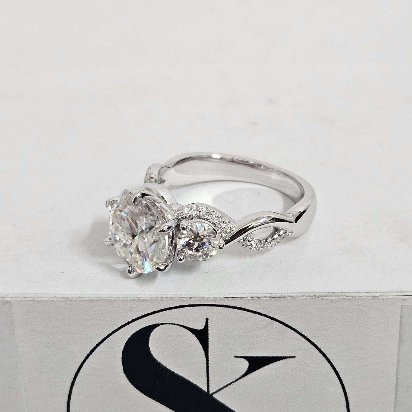 3ct Center Lab Diamond  Ring/ IGI certified Lab Diamond Engagement Ring/Anniversary gift