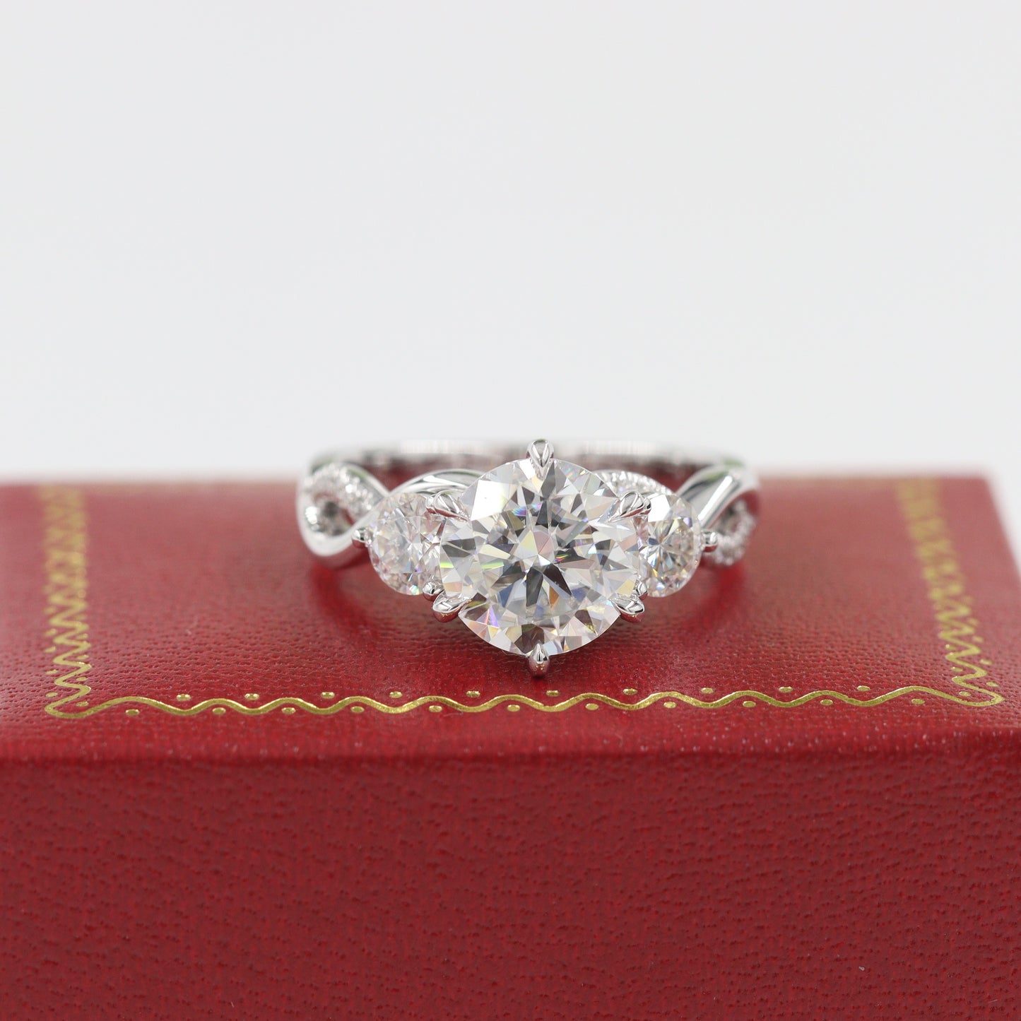 3ct Center Lab Diamond  Ring/ IGI certified Lab Diamond Engagement Ring/Anniversary gift