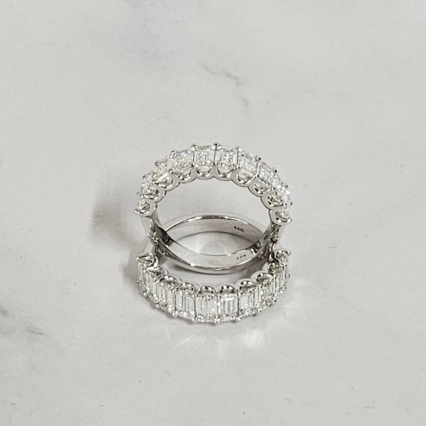 3ct Emerald Cut 10 Diamond Wedding Band/ Natural Diamond Emerald Cut Ring/Half Eternity Ring/Emerald Cut Diamond Band