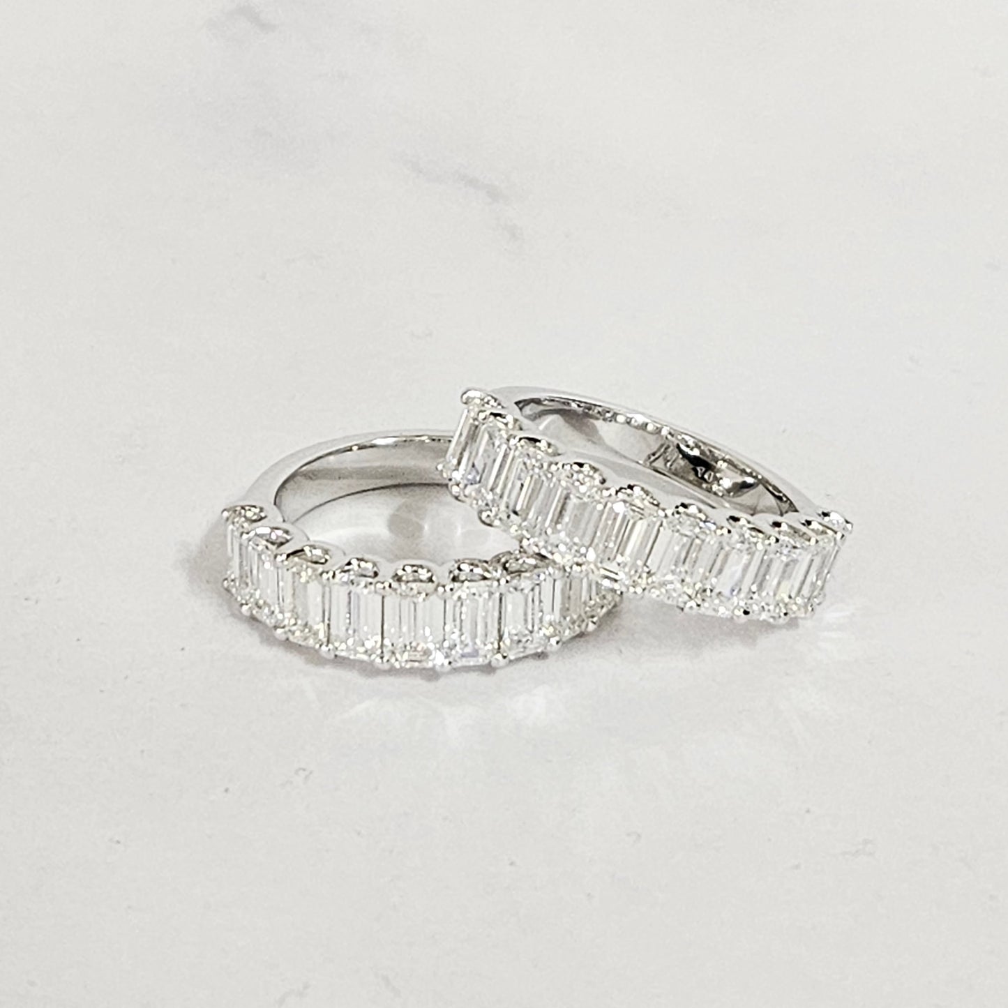 3ct Emerald Cut 10 Diamond Wedding Band/ Natural Diamond Emerald Cut Ring/Half Eternity Ring/Emerald Cut Diamond Band