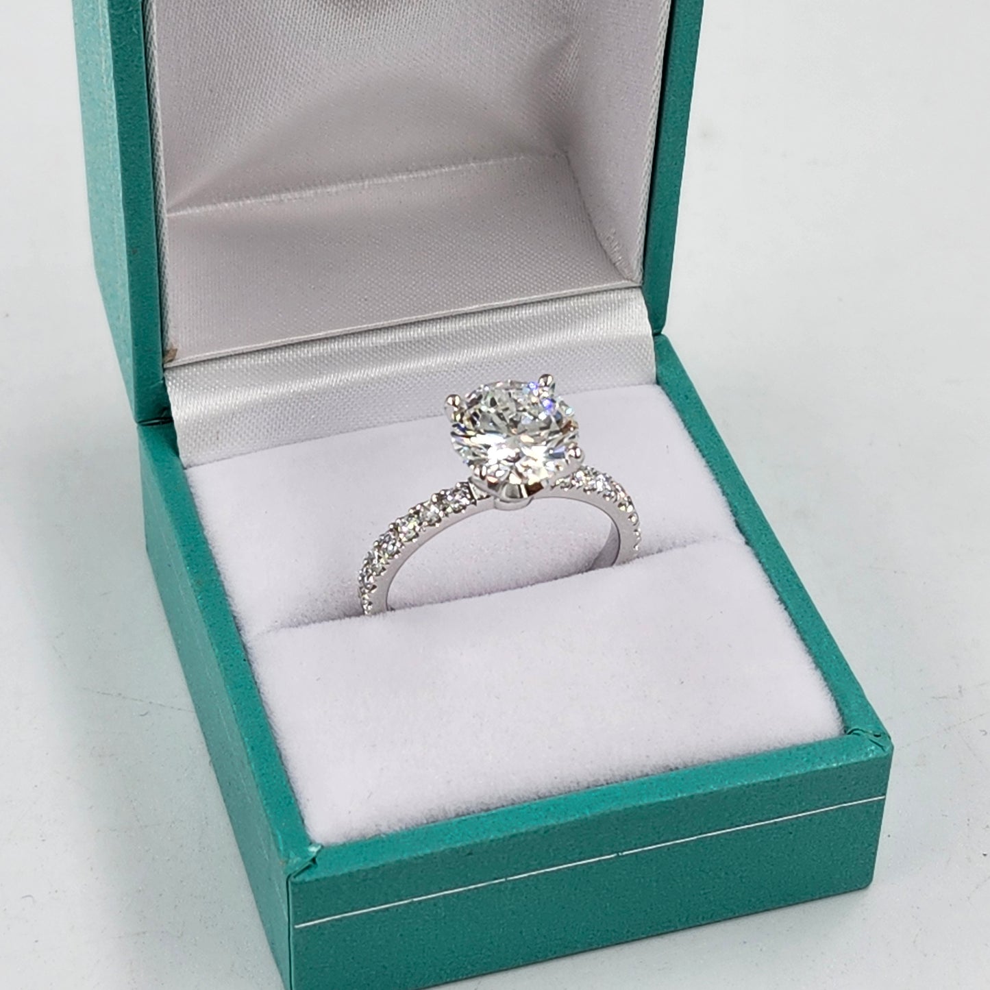 3ct IGI Certified Lab diamond Ring /14K gold,18K gold 3/4 Pave Round Lab Diamond Engagement Ring / Stackable diamond Ring / Anniversary gift