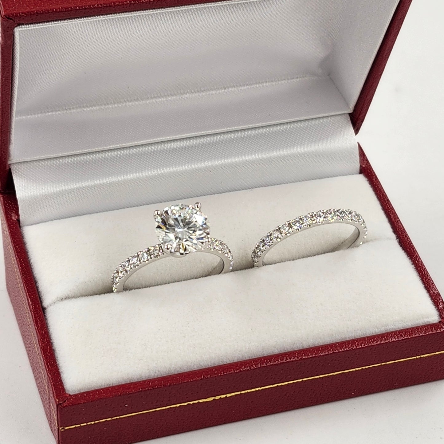 3ct IGI Certified Lab diamond Ring /14K gold,18K gold 3/4 Pave Round Lab Diamond Engagement Ring / Stackable diamond Ring / Anniversary gift