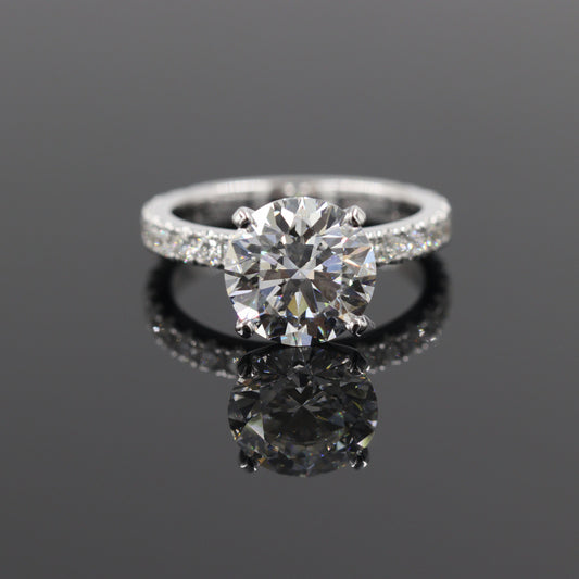 3ct IGI Certified Lab diamond Ring /14K gold,18K gold 3/4 Pave Round Lab Diamond Engagement Ring / Stackable diamond Ring / Anniversary gift