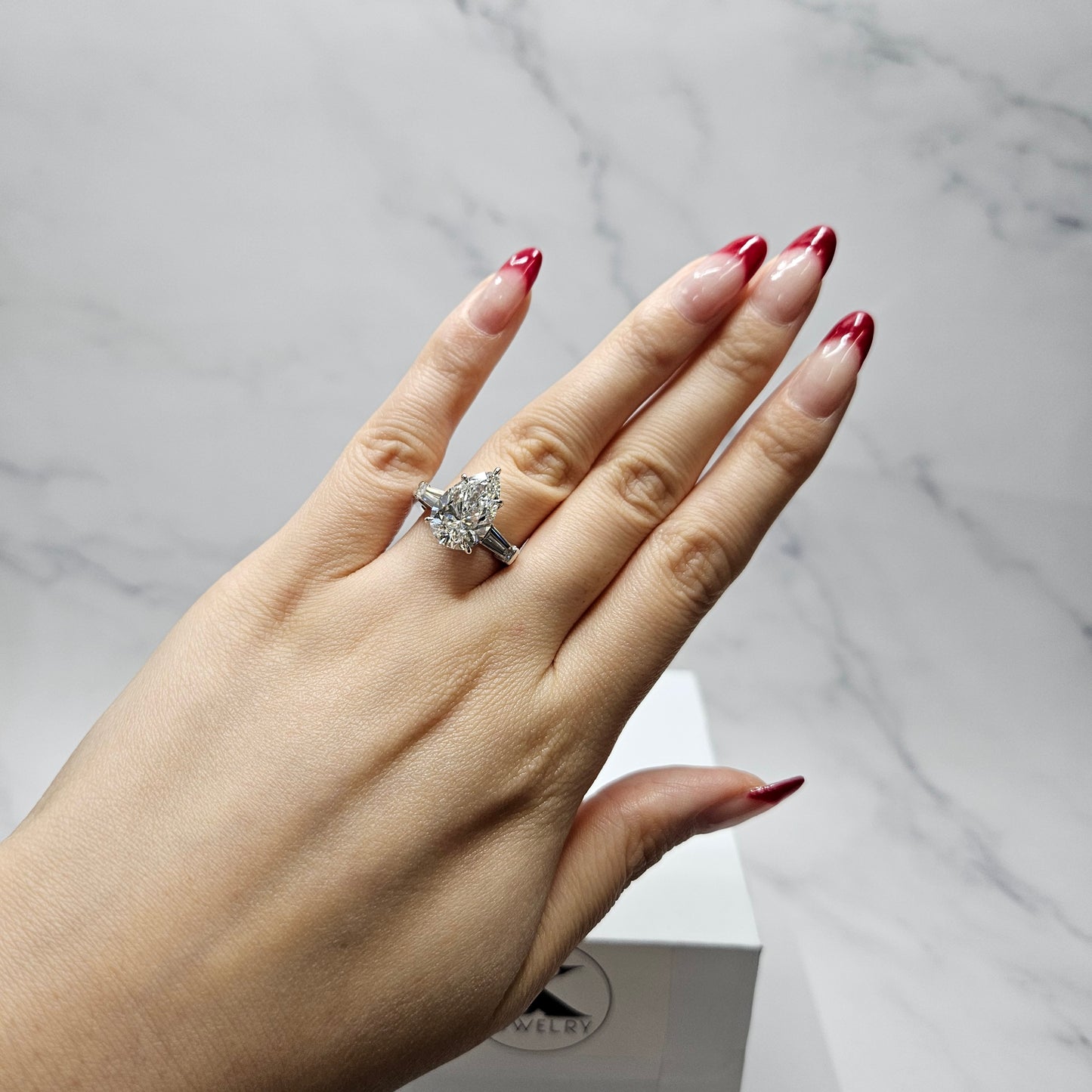 5.3ct Pear Diamond Engagement Ring / lGl Certified Amazing Brilliant Solitaire Stackable Ring/Lab Grown Pear Diamond Ring/Anniversary gift